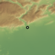 Shaded relief of the 51 km around Bassano del Grappa, drawn from the GMTED2010 grid