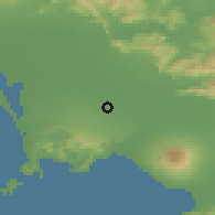 Shaded relief of the 53 km around Sant'Arpino, drawn from the GMTED2010 grid