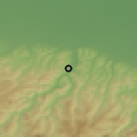 Shaded relief of the 52 km around Sasso Marconi, drawn from the GMTED2010 grid
