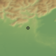Shaded relief of the 51 km around Bedizzole, drawn from the GMTED2010 grid
