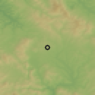 Shaded relief of the 52 km around Siena, drawn from the GMTED2010 grid