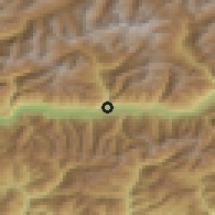 Shaded relief of the 51 km around Sondrio, drawn from the GMTED2010 grid