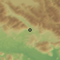 Shaded relief of the 53 km around Sora, drawn from the GMTED2010 grid