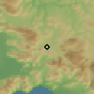 Shaded relief of the 53 km around Bellizzi, drawn from the GMTED2010 grid
