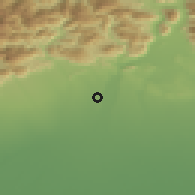 Shaded relief of the 51 km around Spilimbergo, drawn from the GMTED2010 grid