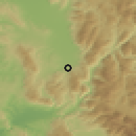 Shaded relief of the 52 km around Spoleto, drawn from the GMTED2010 grid