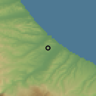 Shaded relief of the 52 km around Spoltore, drawn from the GMTED2010 grid