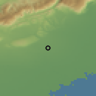 Shaded relief of the 51 km around Spresiano, drawn from the GMTED2010 grid