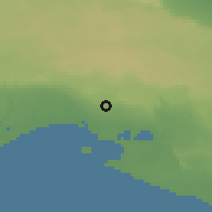 Shaded relief of the 53 km around Statte, drawn from the GMTED2010 grid