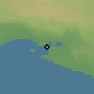 Shaded relief of the 53 km around Taranto, drawn from the GMTED2010 grid