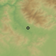 Shaded relief of the 52 km around Terranuova Bracciolini, drawn from the GMTED2010 grid