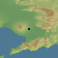 Shaded relief of the 53 km around Terzigno, drawn from the GMTED2010 grid