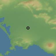 Shaded relief of the 53 km around Teverola, drawn from the GMTED2010 grid