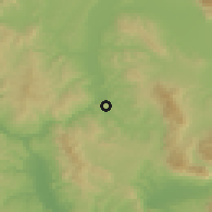 Shaded relief of the 52 km around Todi, drawn from the GMTED2010 grid