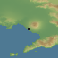 Shaded relief of the 53 km around Torre del Greco, drawn from the GMTED2010 grid