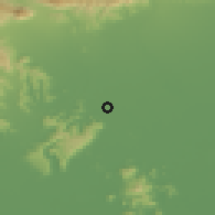 Shaded relief of the 51 km around Torri di Quartesolo, drawn from the GMTED2010 grid