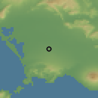 Shaded relief of the 53 km around Trentola-Ducenta, drawn from the GMTED2010 grid