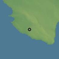 Shaded relief of the 53 km around Ugento, drawn from the GMTED2010 grid