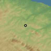Shaded relief of the 52 km around Urbino, drawn from the GMTED2010 grid