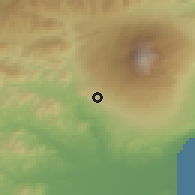 Shaded relief of the 54 km around Biancavilla, drawn from the GMTED2010 grid