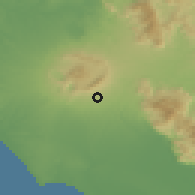 Shaded relief of the 53 km around Velletri, drawn from the GMTED2010 grid