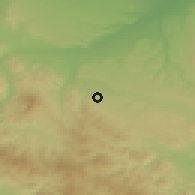 Shaded relief of the 53 km around Venosa, drawn from the GMTED2010 grid
