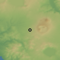 Shaded relief of the 52 km around Vetralla, drawn from the GMTED2010 grid