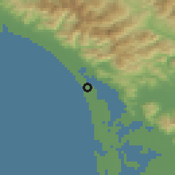 Shaded relief of the 52 km around Viareggio, drawn from the GMTED2010 grid