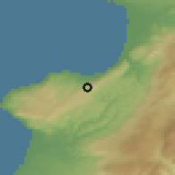 Shaded relief of the 54 km around Vibo Valentia, drawn from the GMTED2010 grid
