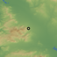Shaded relief of the 53 km around Villacidro, drawn from the GMTED2010 grid