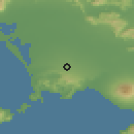 Shaded relief of the 53 km around Villaricca, drawn from the GMTED2010 grid