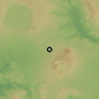 Shaded relief of the 52 km around Viterbo, drawn from the GMTED2010 grid