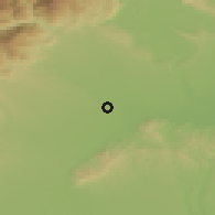 Shaded relief of the 51 km around Volpiano, drawn from the GMTED2010 grid