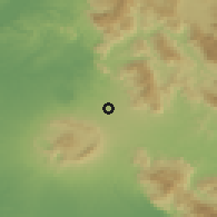 Shaded relief of the 53 km around Zagarolo, drawn from the GMTED2010 grid