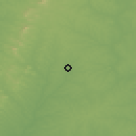Shaded relief of the 60 km around Arrah, drawn from the GMTED2010 grid