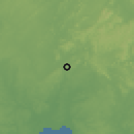 Shaded relief of the 60 km around Ayamé, drawn from the GMTED2010 grid