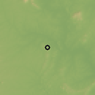 Shaded relief of the 60 km around Oumé, drawn from the GMTED2010 grid