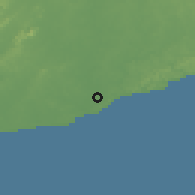 Shaded relief of the 60 km around San-Pédro, drawn from the GMTED2010 grid