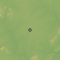 Shaded relief of the 60 km around Yamoussoukro, drawn from the GMTED2010 grid