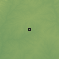 Shaded relief of the 60 km around Akoupé, drawn from the GMTED2010 grid
