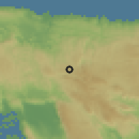 Shaded relief of the 59 km around Albert Town, drawn from the GMTED2010 grid