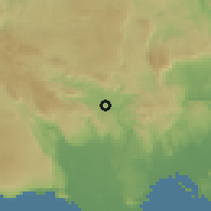 Shaded relief of the 59 km around Chapelton, drawn from the GMTED2010 grid