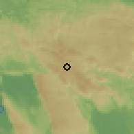 Shaded relief of the 59 km around Christiana, drawn from the GMTED2010 grid