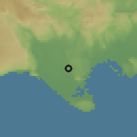 Shaded relief of the 59 km around Hayes, drawn from the GMTED2010 grid