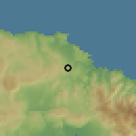 Shaded relief of the 59 km around Highgate, drawn from the GMTED2010 grid