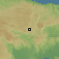 Shaded relief of the 59 km around Kellits, drawn from the GMTED2010 grid