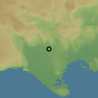 Shaded relief of the 59 km around May Pen, drawn from the GMTED2010 grid