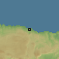Shaded relief of the 59 km around Saint Ann's Bay, drawn from the GMTED2010 grid