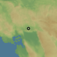 Shaded relief of the 59 km around Siloah, drawn from the GMTED2010 grid