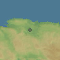 Shaded relief of the 59 km around Wakefield, drawn from the GMTED2010 grid